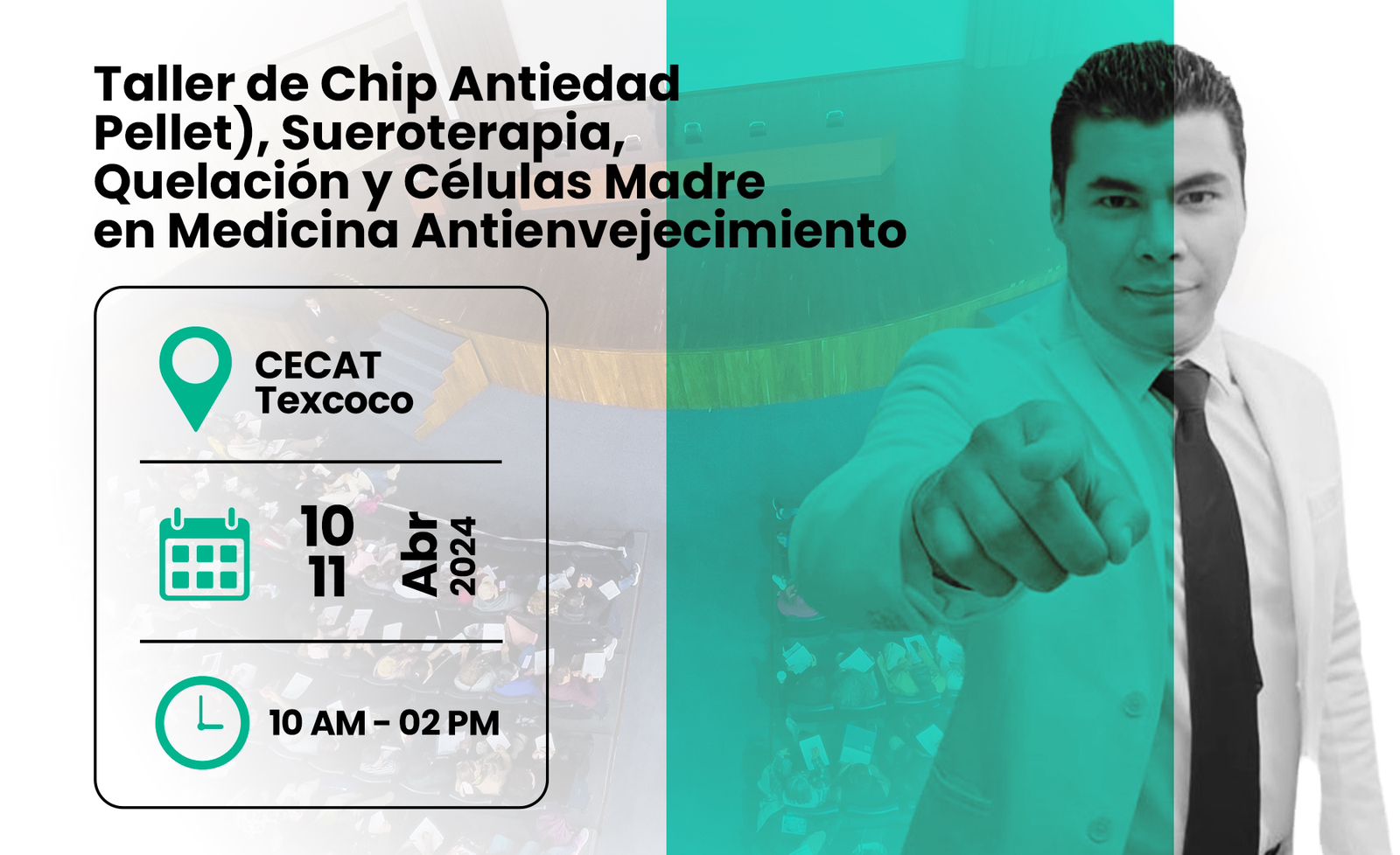 Taller de Chip Antiedad (Pellet), Sueroterapia, Quelación y Células Madre en Medicina Antienvejecimiento