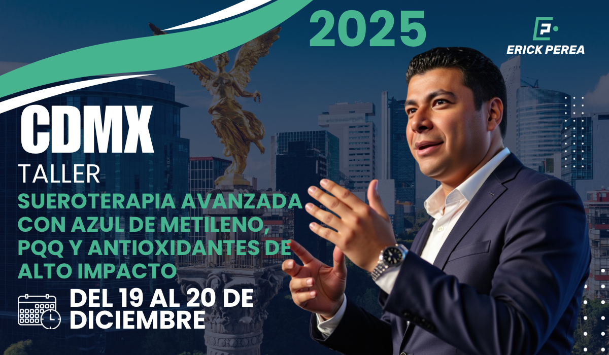 Taller de Sueroterapia Avanzada con Azul de Metileno, PQQ y Antioxidantes de Alto Impacto